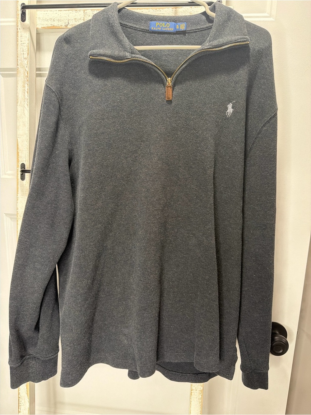 Polo by Ralph Lauren Men's Charcoal Quarter-Zip Sweater